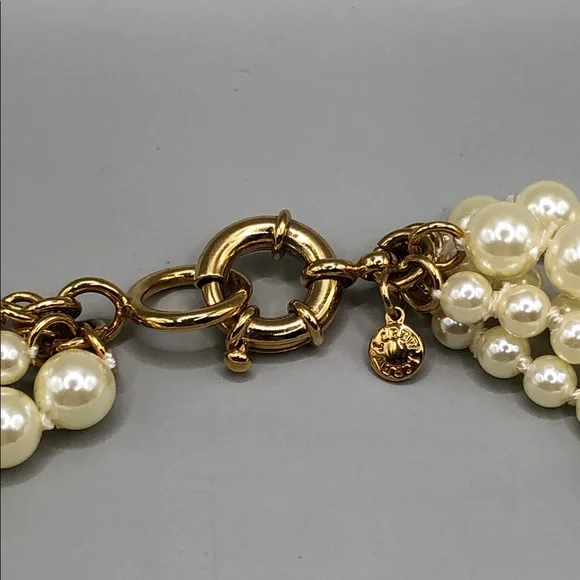 J.crew multi strand layered faux pearl statement necklace dressy. - Picture 3 of 6